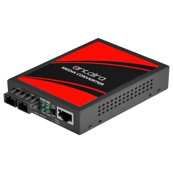 10/100/1000TX To 1000LX Media Converter, Single-Mode 10KM, SC Connector